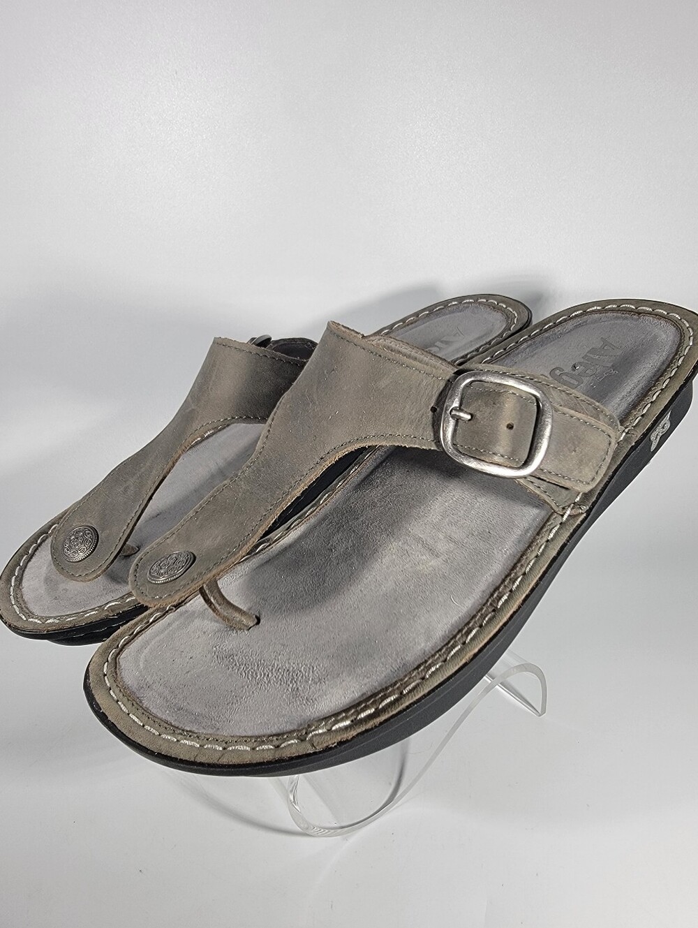 Alegria Women's 38 Vella Sandal Oiled Ash Gray Platform VEL7413A summertime fa